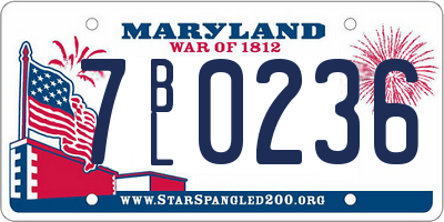 MD license plate 7BL0236