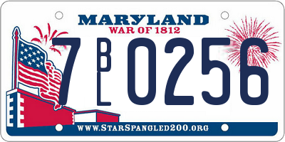 MD license plate 7BL0256