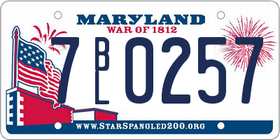 MD license plate 7BL0257