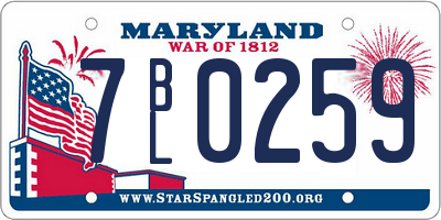 MD license plate 7BL0259