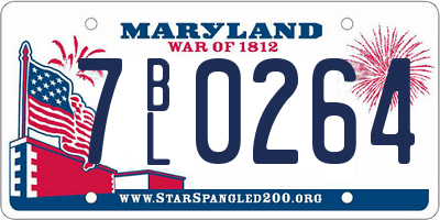 MD license plate 7BL0264