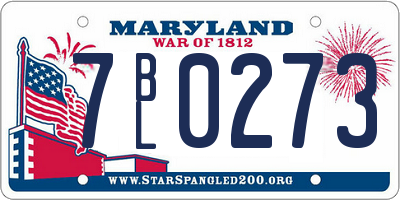 MD license plate 7BL0273