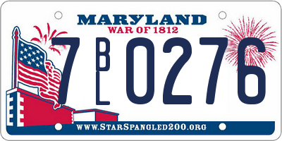 MD license plate 7BL0276