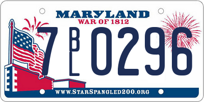 MD license plate 7BL0296