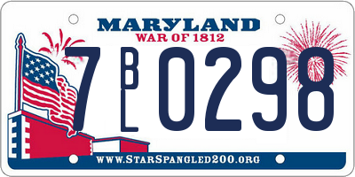 MD license plate 7BL0298