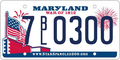 MD license plate 7BL0300