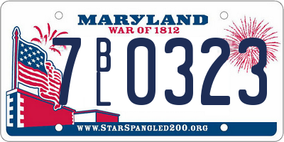 MD license plate 7BL0323