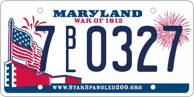 MD license plate 7BL0327