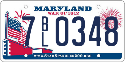 MD license plate 7BL0348