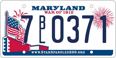 MD license plate 7BL0371