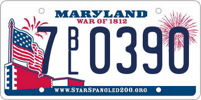MD license plate 7BL0390