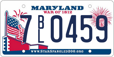 MD license plate 7BL0459
