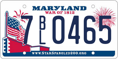 MD license plate 7BL0465