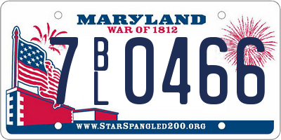MD license plate 7BL0466