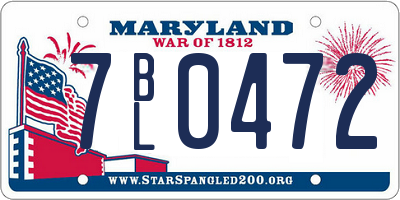 MD license plate 7BL0472