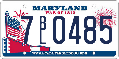 MD license plate 7BL0485