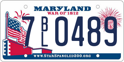 MD license plate 7BL0489