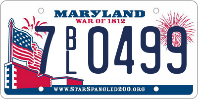 MD license plate 7BL0499