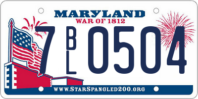 MD license plate 7BL0504