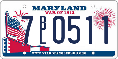 MD license plate 7BL0511