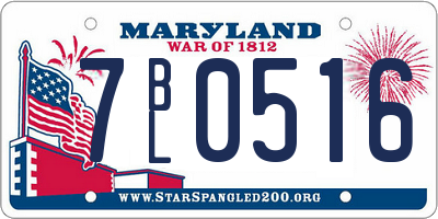 MD license plate 7BL0516