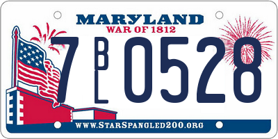 MD license plate 7BL0528