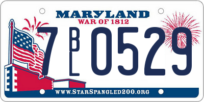 MD license plate 7BL0529