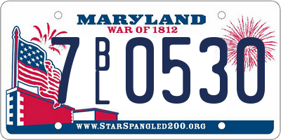 MD license plate 7BL0530