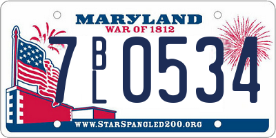 MD license plate 7BL0534