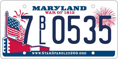 MD license plate 7BL0535