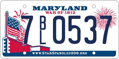 MD license plate 7BL0537