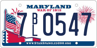MD license plate 7BL0547