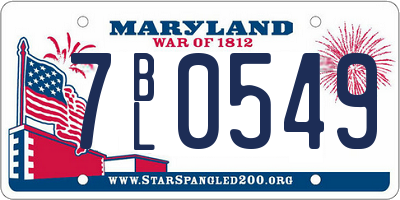 MD license plate 7BL0549