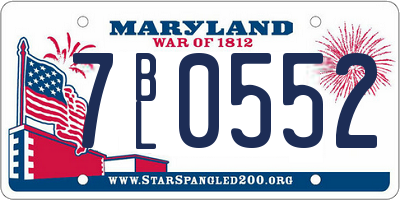 MD license plate 7BL0552