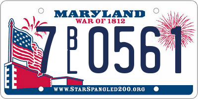 MD license plate 7BL0561