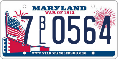 MD license plate 7BL0564