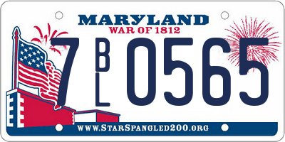 MD license plate 7BL0565