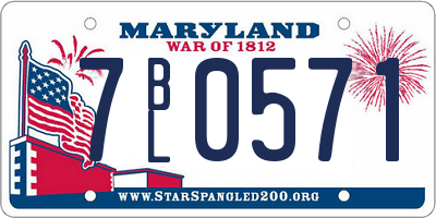 MD license plate 7BL0571
