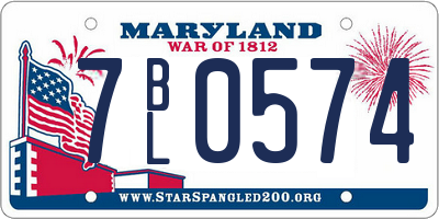 MD license plate 7BL0574
