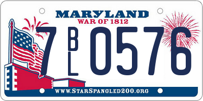MD license plate 7BL0576