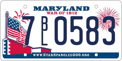 MD license plate 7BL0583