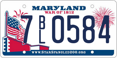 MD license plate 7BL0584