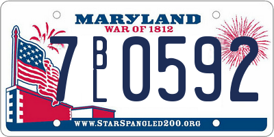 MD license plate 7BL0592