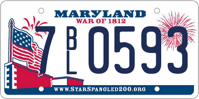 MD license plate 7BL0593