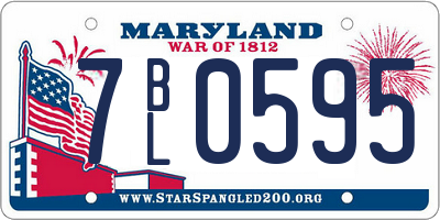 MD license plate 7BL0595