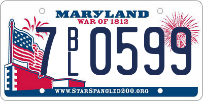 MD license plate 7BL0599