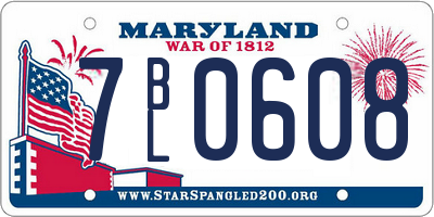MD license plate 7BL0608