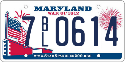 MD license plate 7BL0614