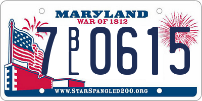 MD license plate 7BL0615