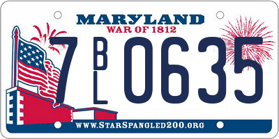 MD license plate 7BL0635